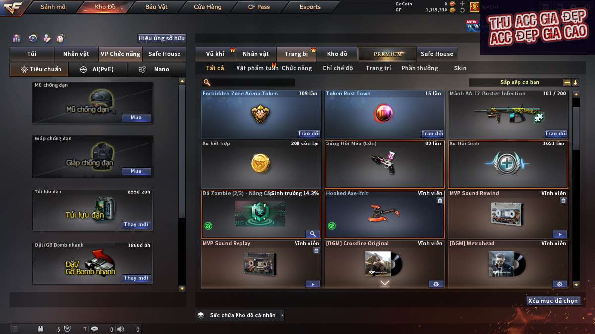 shop acc cf uy tin gia re